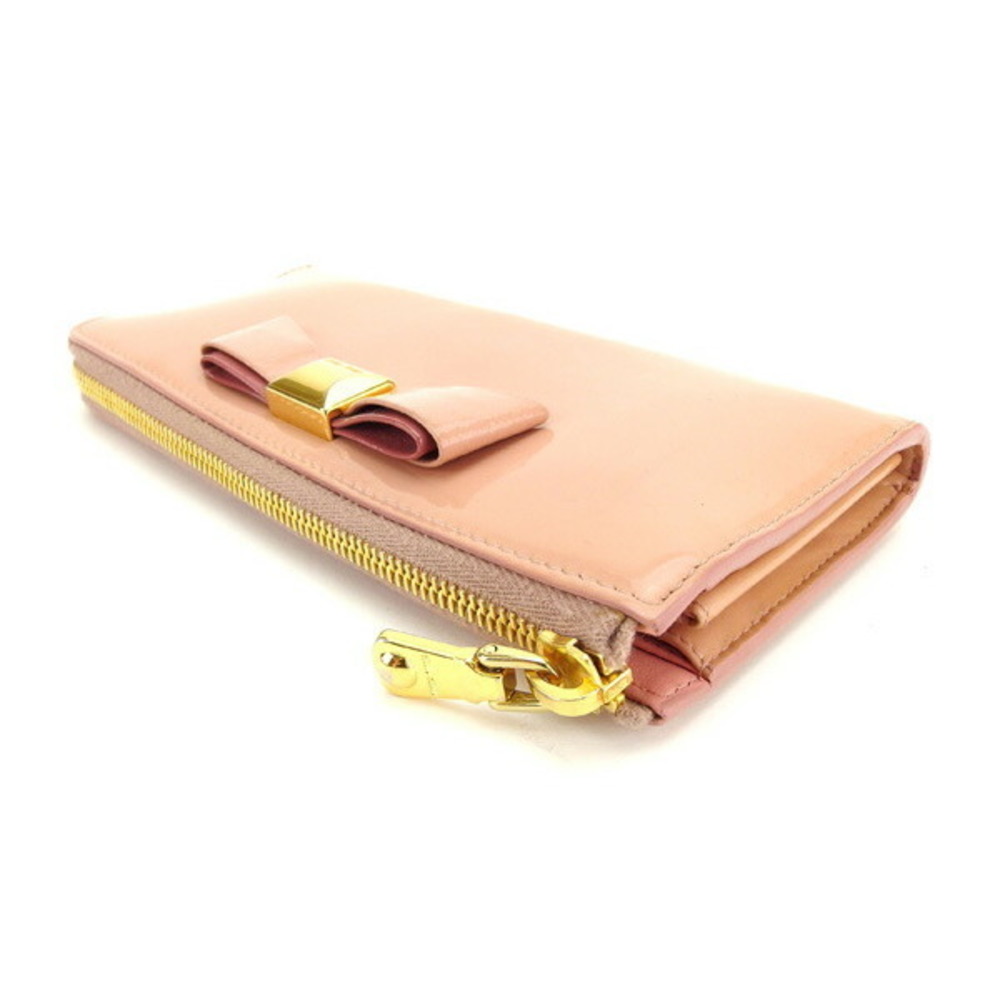 Miu Miu motif Wallet pink long zipper ribbon - Picture 3 of 6